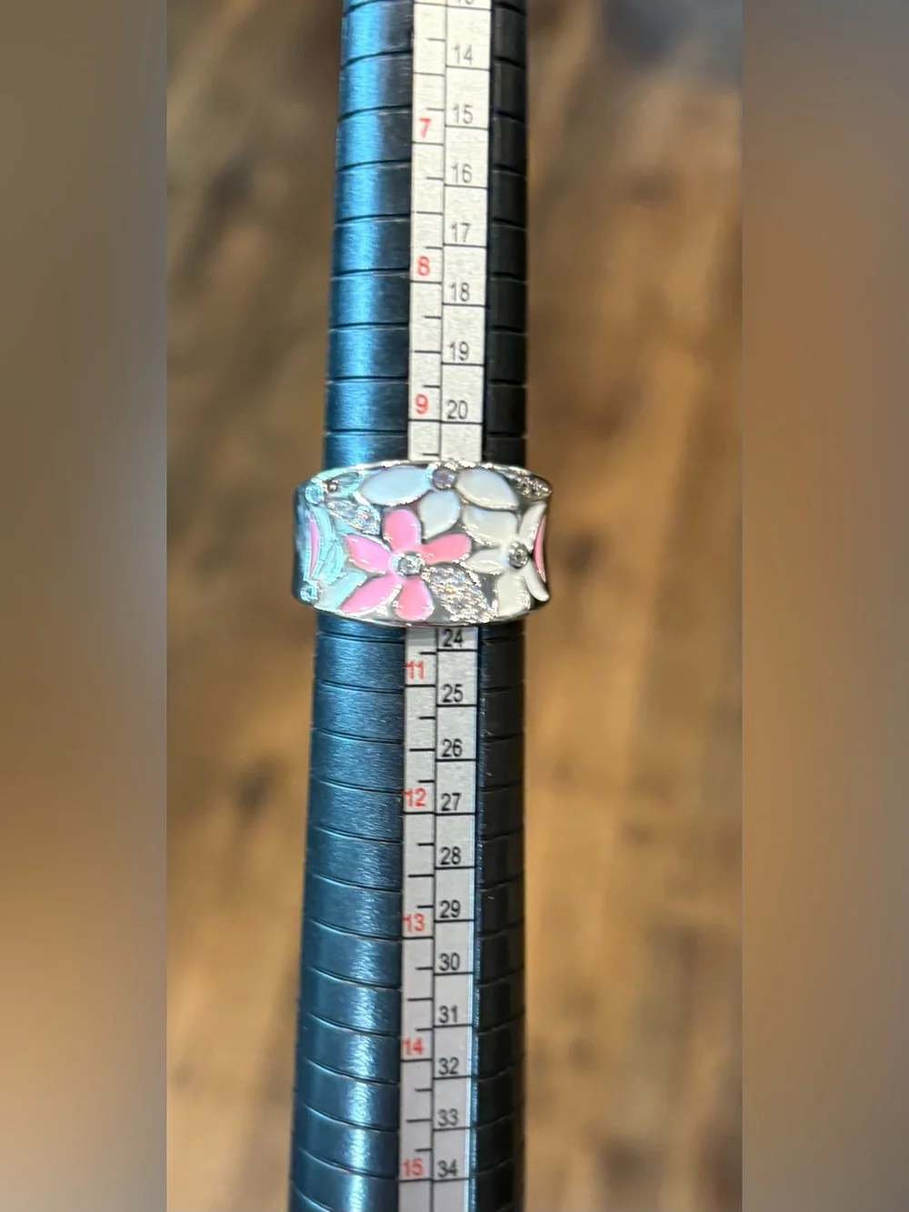 Unique Silver Enamel Statement Ring